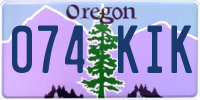 OR license plate 074KIK