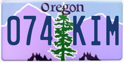 OR license plate 074KIM