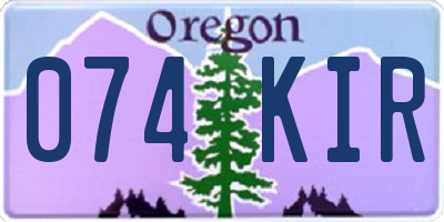 OR license plate 074KIR