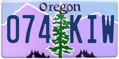 OR license plate 074KIW
