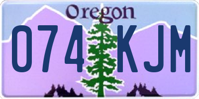 OR license plate 074KJM