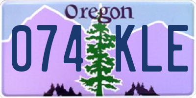 OR license plate 074KLE