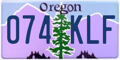 OR license plate 074KLF