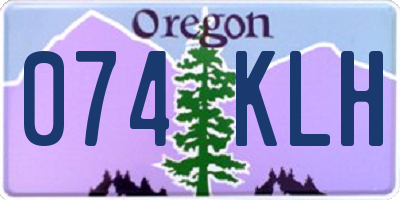 OR license plate 074KLH