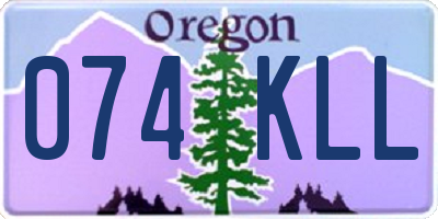 OR license plate 074KLL