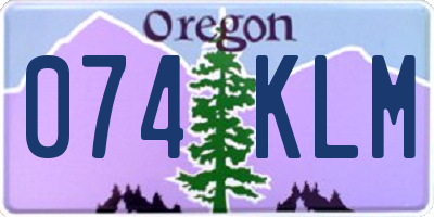 OR license plate 074KLM