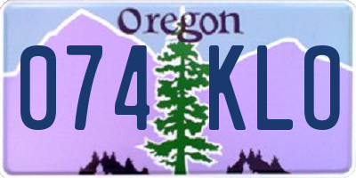 OR license plate 074KLO