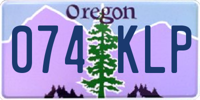 OR license plate 074KLP