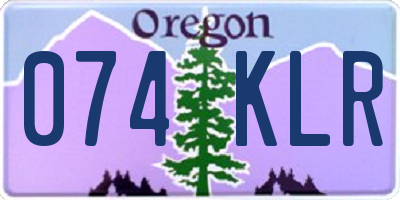 OR license plate 074KLR
