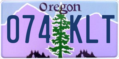 OR license plate 074KLT