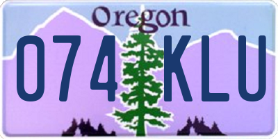OR license plate 074KLU