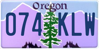 OR license plate 074KLW