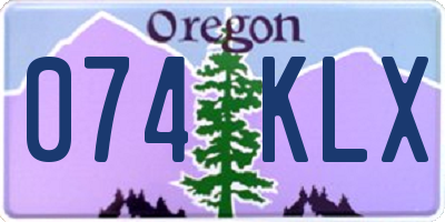 OR license plate 074KLX