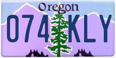 OR license plate 074KLY