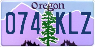 OR license plate 074KLZ