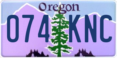OR license plate 074KNC
