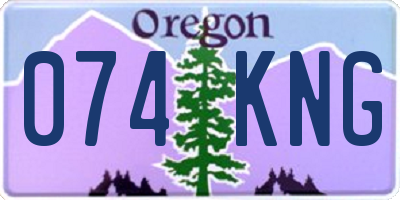 OR license plate 074KNG