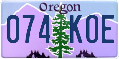 OR license plate 074KOE