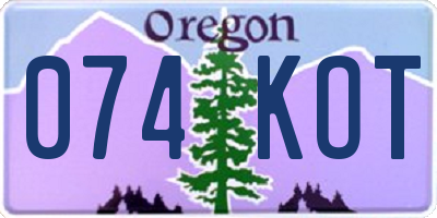 OR license plate 074KOT