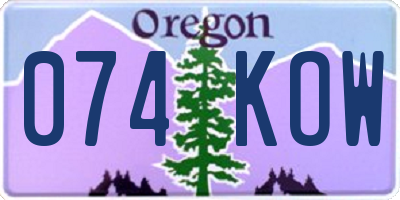 OR license plate 074KOW
