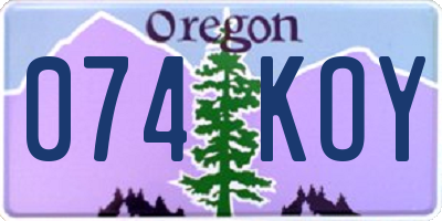 OR license plate 074KOY