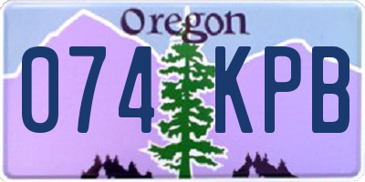 OR license plate 074KPB