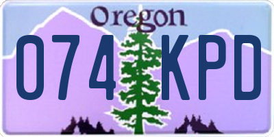 OR license plate 074KPD