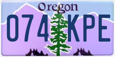 OR license plate 074KPE