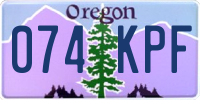 OR license plate 074KPF