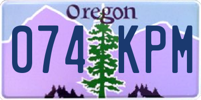 OR license plate 074KPM
