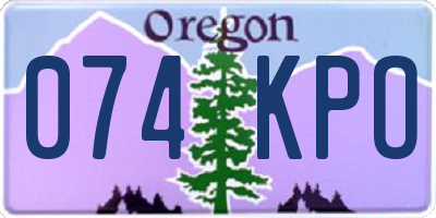 OR license plate 074KPO