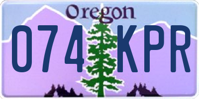 OR license plate 074KPR