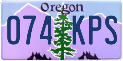 OR license plate 074KPS