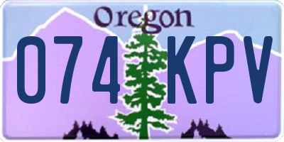 OR license plate 074KPV