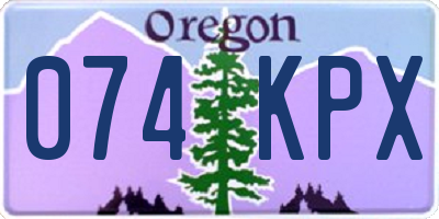 OR license plate 074KPX