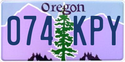 OR license plate 074KPY