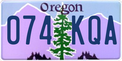 OR license plate 074KQA