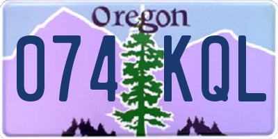 OR license plate 074KQL