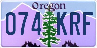 OR license plate 074KRF