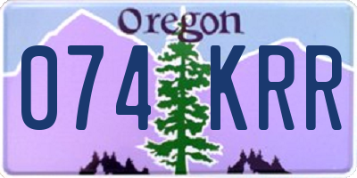 OR license plate 074KRR