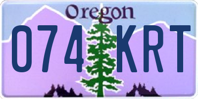 OR license plate 074KRT