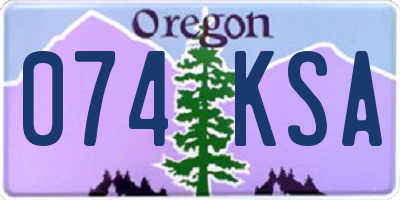 OR license plate 074KSA