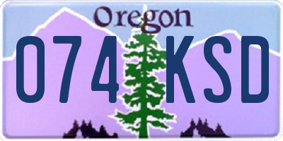 OR license plate 074KSD