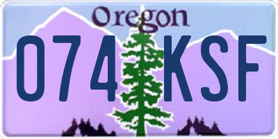 OR license plate 074KSF