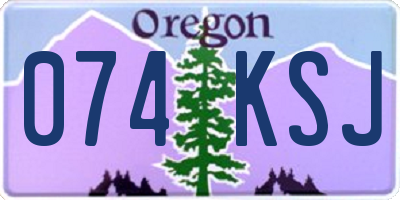 OR license plate 074KSJ