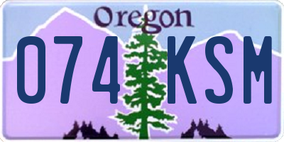 OR license plate 074KSM
