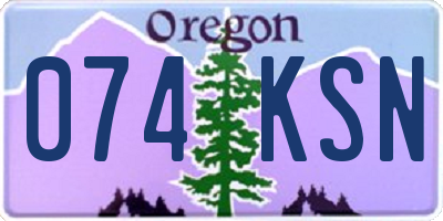 OR license plate 074KSN