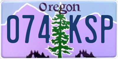 OR license plate 074KSP