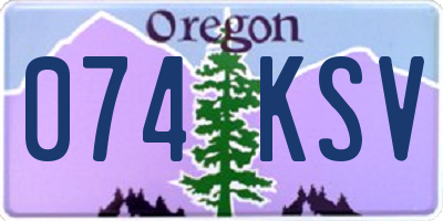 OR license plate 074KSV
