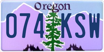 OR license plate 074KSW